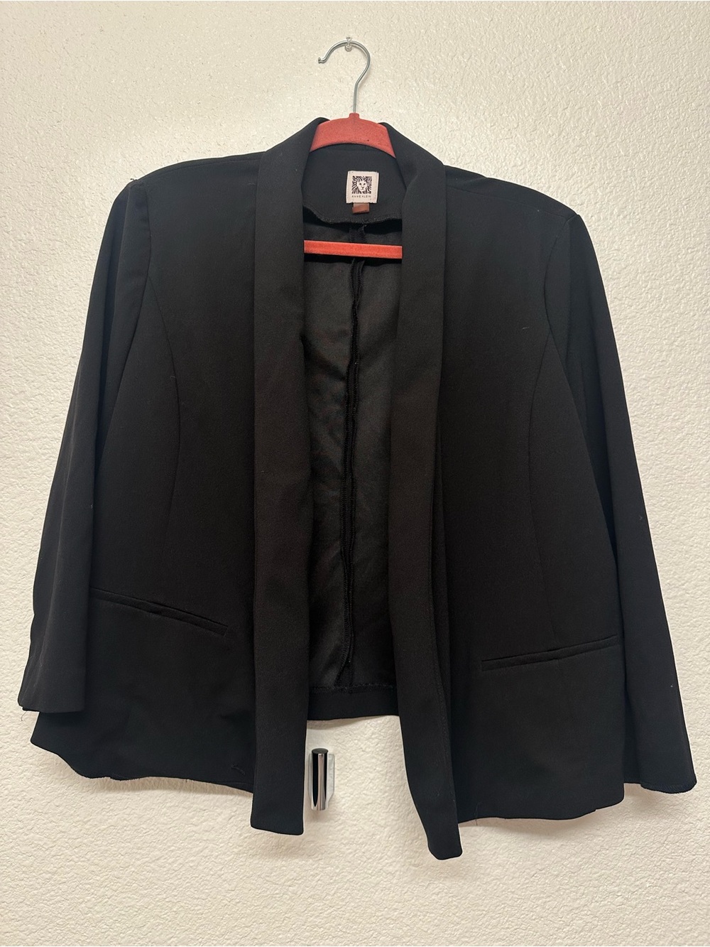 Anne Klein Black Open-Front Blazer
